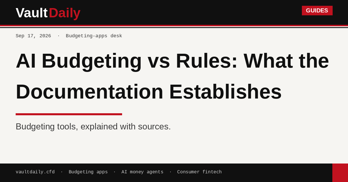 AI Budgeting vs Rules: What the Documentation Establishes — editorial title card