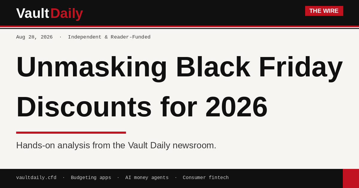 Cover image for Unmasking Black Friday Discounts for 2026 — Vault Daily