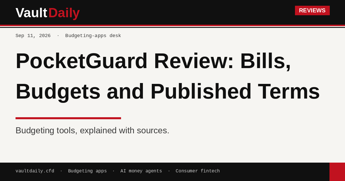 PocketGuard Review: Bills, Budgets and Published Terms — editorial title card