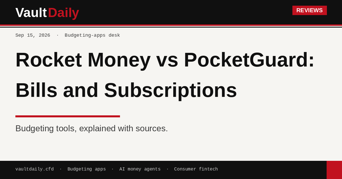 Rocket Money vs PocketGuard: Bills and Subscriptions — editorial title card